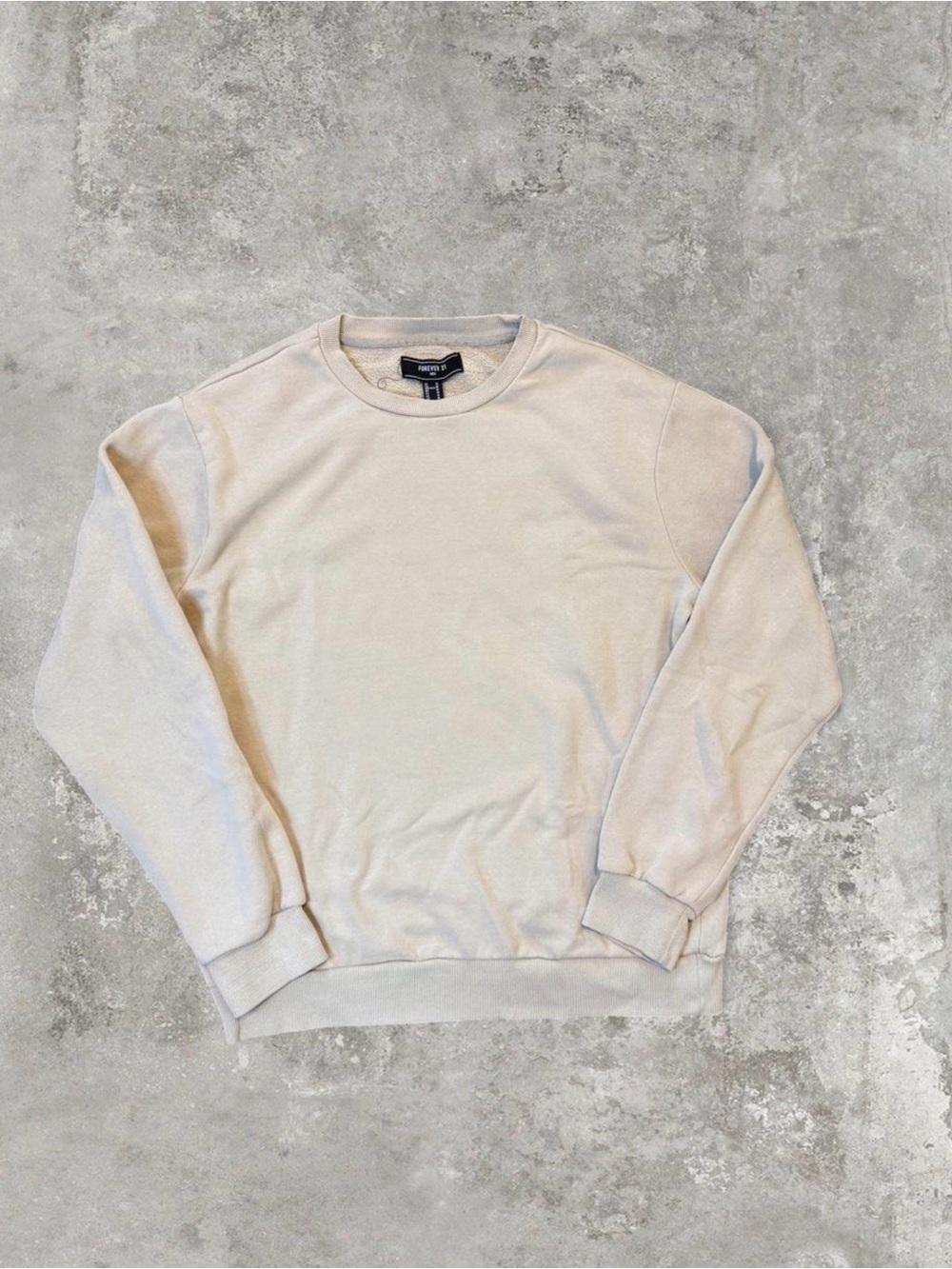 Forever 21 Men's Crewneck Sweatshirt in Light Beige